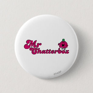 Magenta Mr. Chatterbox Logo 2 Inch Round Button