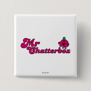Magenta Mr. Chatterbox Logo 2 Inch Square Button