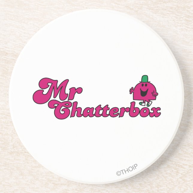 Magenta Mr. Chatterbox Logo Coaster (Front)