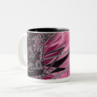 Magenta Neon Geometry — Abstract Art Mug
