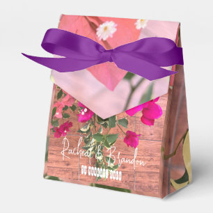 magenta orange romance bougainvillea paperflower favor box