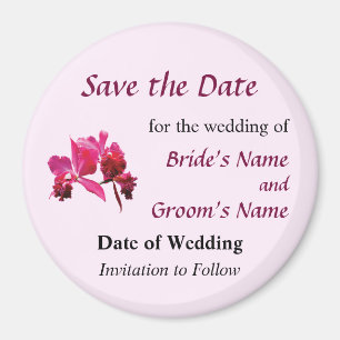 Magenta Orchids Save the Date Magnet