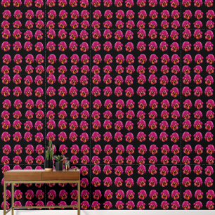 Magenta Pansies On Black, Wallpaper