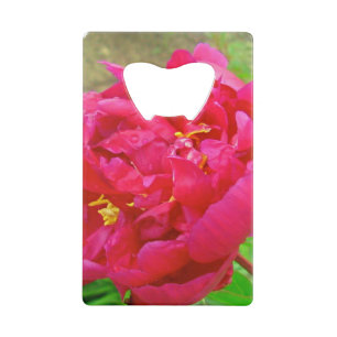 Magenta Peony Petals-Credit Card Bottle Opener Wallet Bottle Opener
