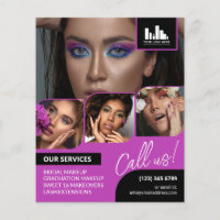 Magenta Photo Collage Logo QR Makeup Promotional