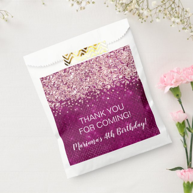 Magenta Pink Any Age Birthday Party Favours Favour Bag (Sealed)