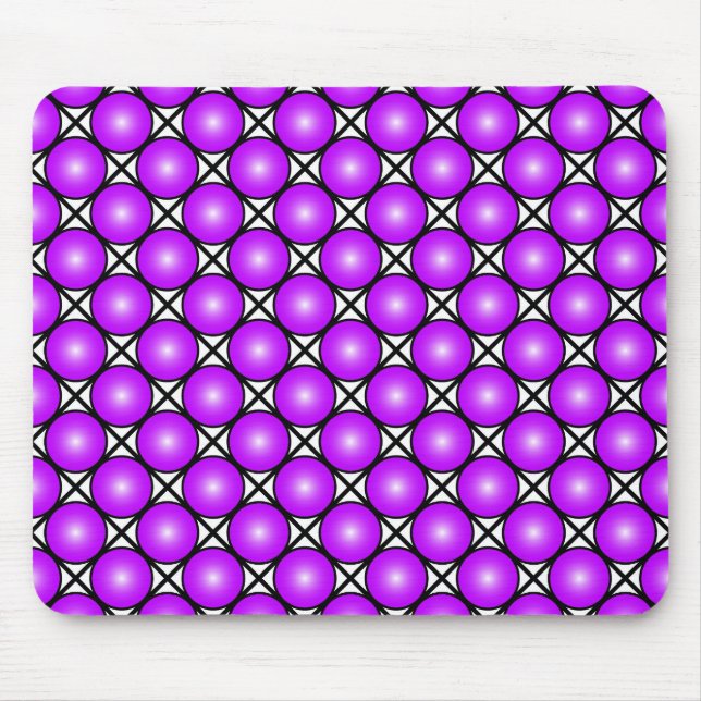 Magenta Pink Dots Black White Lattice Pattern Mouse Pad (Front)