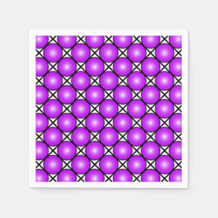 Magenta Pink Dots Black White Lattice Pattern Napkin