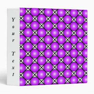 Magenta Pink Dots Black White Lattice Pattern Text Binder