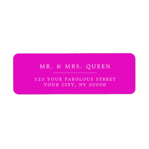 Magenta Pink Elegant Classic Simple Adresse de ret
