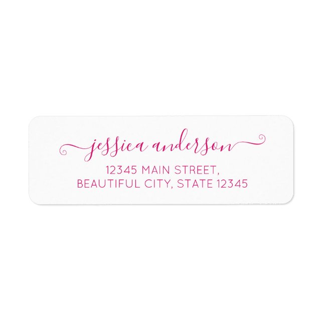 Magenta Pink Elegant Modern Calligraphy Script (Front)