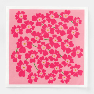 Magenta Pink Fantasy Flower Garden Wedding Napkin