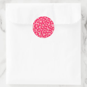 Magenta Pink Fantasy Flower Power Classic Round Sticker