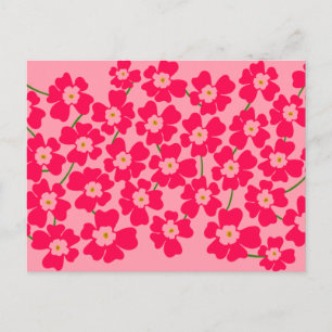 Magenta Pink Fantasy Flower Power  Holiday Postcard