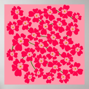 Magenta Pink Fantasy Flower Power    Poster