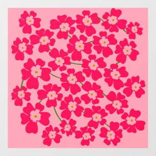 Magenta Pink Fantasy Flower Power  Window Cling