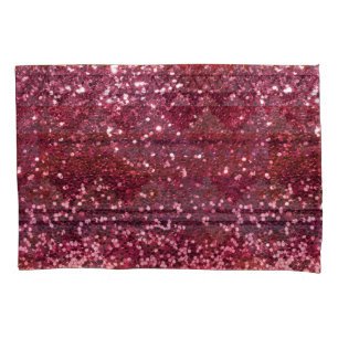 Magenta Pink Faux Glitter All Over Print Pillowcase