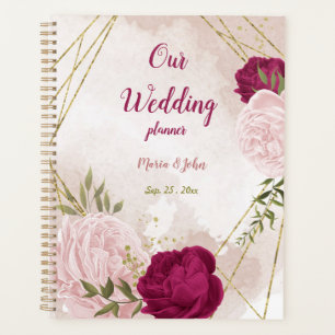 Magenta & pink flowers greenery wedding planner