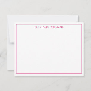 Magenta Pink Girly Modern Professional Thin Border Card
