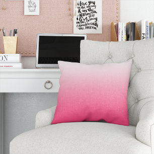 Magenta Pink Gradient Ombre Throw Pillow