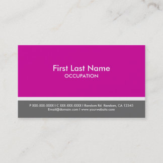 Magenta pink grey stripe custom business cards
