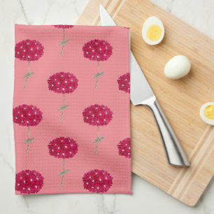 Magenta Pink Hydrangea Vintage Style Kitchen Kitchen Towel