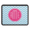 Magenta Pink Monogram with Light Blue Chevron