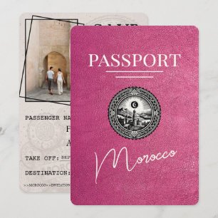 Magenta Pink Morocco Passport Save The Date