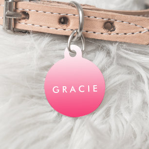 Magenta Pink Ombre Gradient Pet Tag
