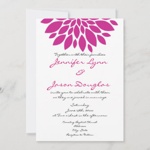 Magenta Pink Purple Flower Wedding Invitations