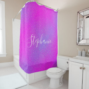 Magenta Pink Purple Ombre Glitter Custom Name