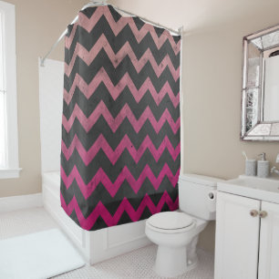 Magenta pink red ombre dark grey chevron pattern