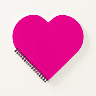 Magenta Pink Solid Heart-Shaped Notebook