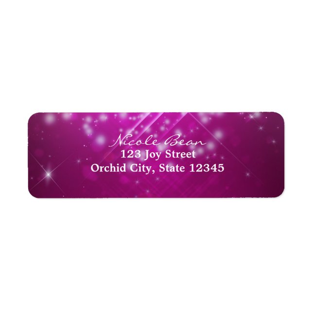 Magenta Pink Sparkle Glam Party Address Labels (Front)