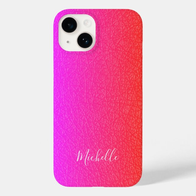 Magenta pink white script name personalized Case-Mate iPhone case (Back)