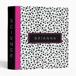 Magenta Pink with Black and White Dalmatian Custom Binder