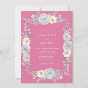 Magenta Polished Romantic Wedding Invitation