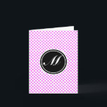 Magenta Polka Dot and Monogram Note Card<br><div class="desc">Magenta Polka Dot and Monogram.White Background</div>
