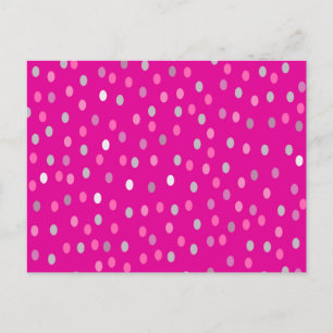 Magenta Polka Dots Postcard