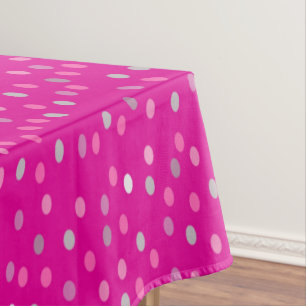Magenta Polka Dots Tablecloth