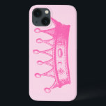 Magenta Princess Crown on Pink Background iPhone 13 Case<br><div class="desc">No game of dress-up is complete without a crown! Help your child remember just how much of a princess she is with this magenta crown print from Vision Studio. Get yours today!</div>
