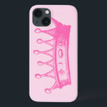 Magenta Princess Crown on Pink Background iPhone 13 Case<br><div class="desc">No game of dress-up is complete without a crown! Help your child remember just how much of a princess she is with this magenta crown print from Vision Studio. Get yours today!</div>