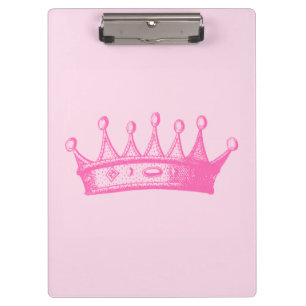 Magenta Princess Crown on Pink Background Clipboard