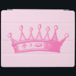 Magenta Princess Crown on Pink Background iPad Smart Cover<br><div class="desc">No game of dress-up is complete without a crown! Help your child remember just how much of a princess she is with this magenta crown print from Vision Studio. Get yours today!</div>