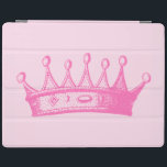 Magenta Princess Crown on Pink Background iPad Smart Cover<br><div class="desc">No game of dress-up is complete without a crown! Help your child remember just how much of a princess she is with this magenta crown print from Vision Studio. Get yours today!</div>