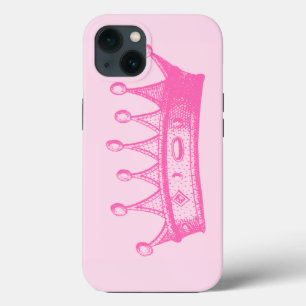 Magenta Princess Crown on Pink Background iPhone 13 Case