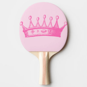 Magenta Princess Crown on Pink Background Ping Pong Paddle