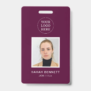 Magenta Professional Employee Office Photo ID Badge