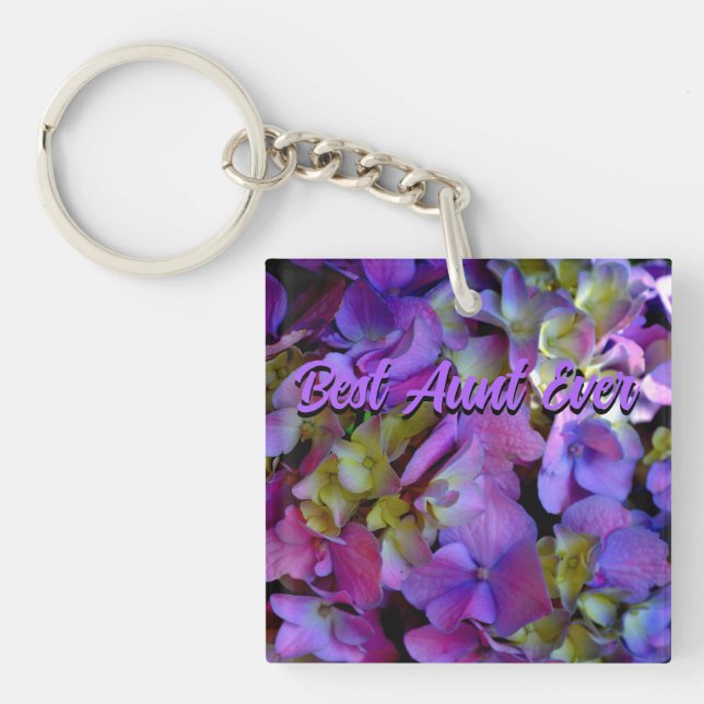Magenta Purple bleu jaune Hydrangeas fleurs Tante (Devant)