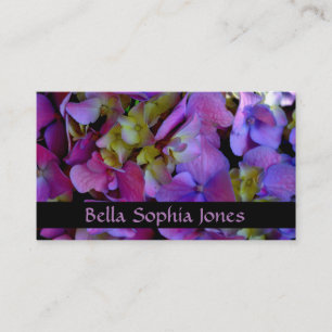Magenta Purple blue yellow Hydrangeas flowers Business Card